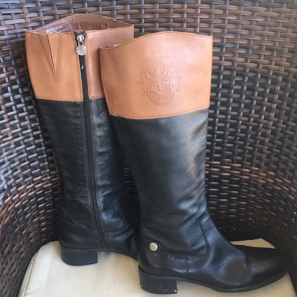 Etienne Aigner Chip Knee-High 2 Tone Riding Boot - Picture 3 of 16